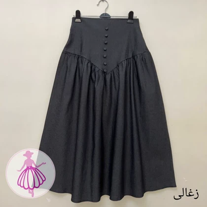دامن جین کمرگنی بلند وارداتی