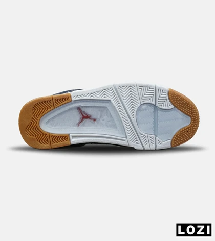 کتانی ساق‌دار بزرگ پا سفید آبی Nike air jordan 4 مدل 8450