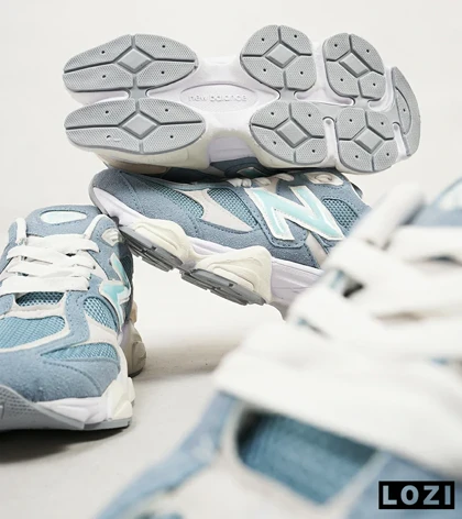 کفش کتانی زنانه سفید آبی کرم NEW BALANCE 9060