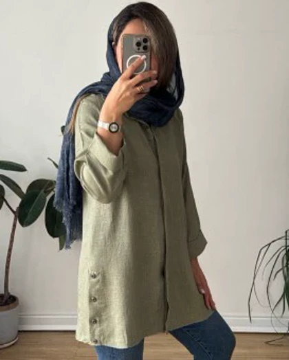 مانتو بغل دگمه طناز 1