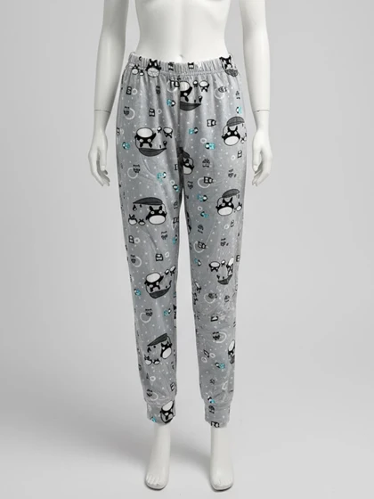 شلوار مخمل استیکردار طرح جغد