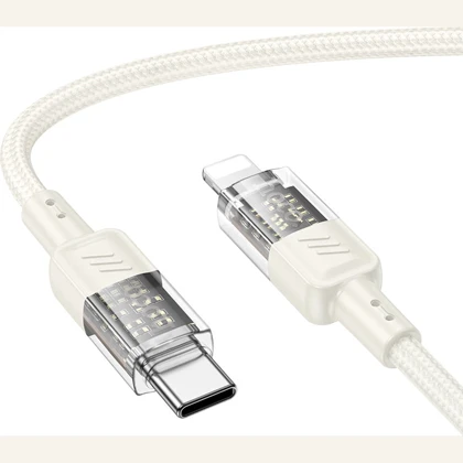 کابل تایپ سی به لایتنینگ هوکو Hoco مدل U129 توان 27 وات 1.2 متر