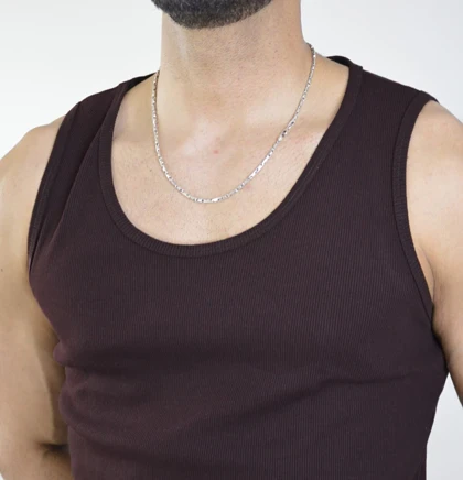 رکابی تنک تاپ کبریتی مردانه کچ مدل 4B0233 بادمجانی