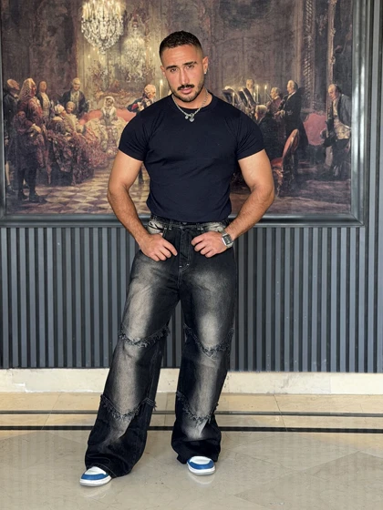 تیشرت ورزشی Fit-shert کبریتی سرمه ای