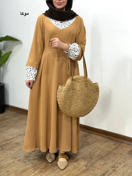 پیراهن مانتویی بلند نورین بهاره