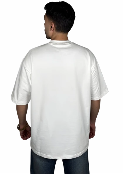 تیشرت آستین کوتاه مردانه سفید طرح دار گرافیکی