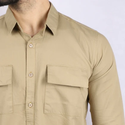 پیراهن آستین بلند کتان مردانه مدل 6204911