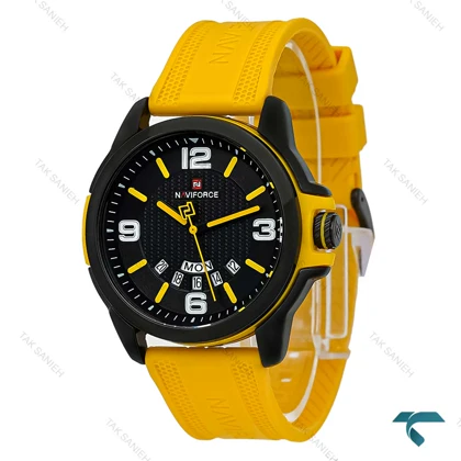 ساعت مچی اسپرت نیوی فورس NF9215 مردانه بند رابر زرد NaviForce-7668-G