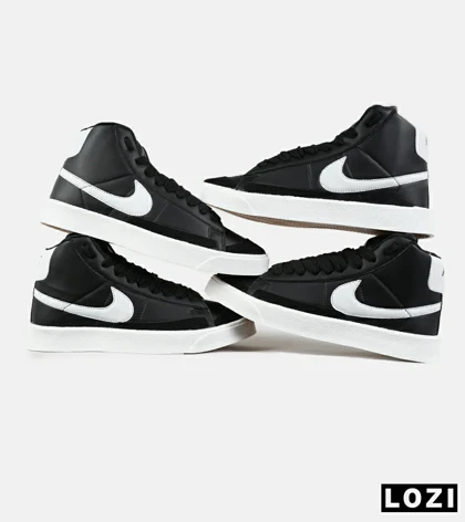 کفش کتانی ساق‌دار مردانه و زنانه مشکی سفید Nike Blazer Low 77 مدل 7465