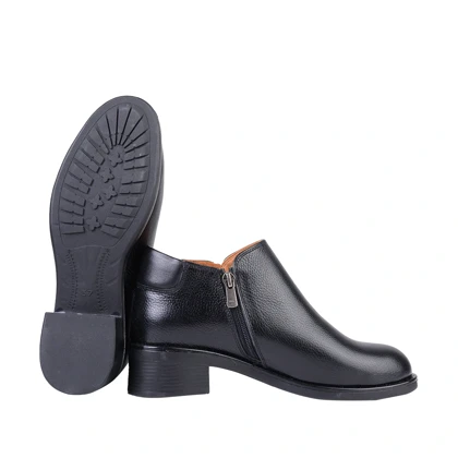 نیم بوت دو زیپ چرم زنانه 203