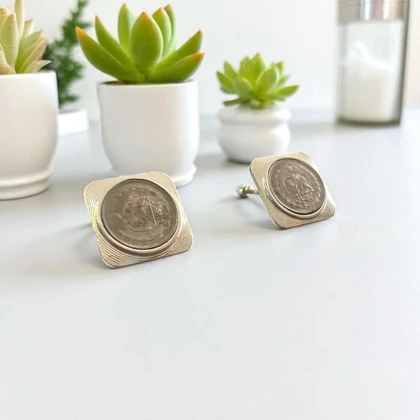 گوشواره مربع سکه