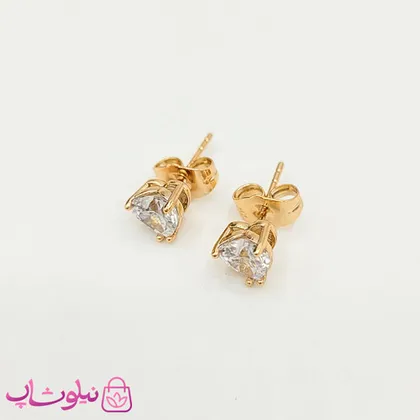 گوشواره میخی ژوپینگ قلبی سفید کوچک