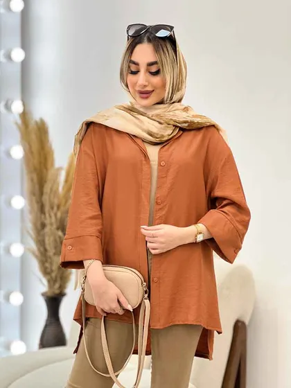 مانتو جلو دکمه بغل چاک