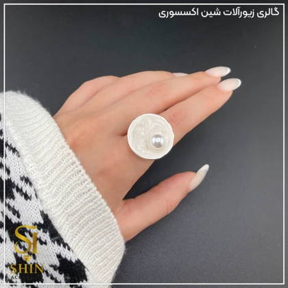 انگشتر زنانه میناکاری شده / ابکاری نقره کد azm14