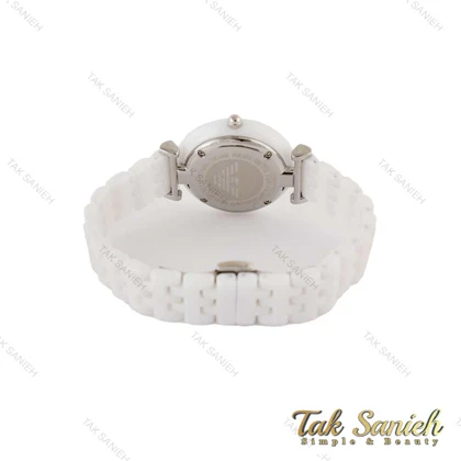 ساعت امپریو آرمانی زنانه سرامیکی سفید صفحه نگین Armani-5150-L