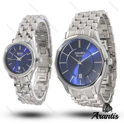 ساعت ست سیکو diamond بدنه سیلور صفحه نقره ای s-10209