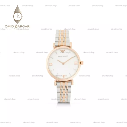 ساعت مچی امپریو آرمانی بند سیلور رزگلد صفحه سفید Emporio Armani