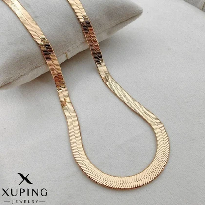 زنجیر زنانه پهن استیل طلایی مدل ماری 4 میل – Xuping