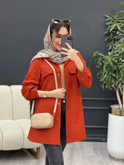مانتو جیب نما بغل سه دکمه