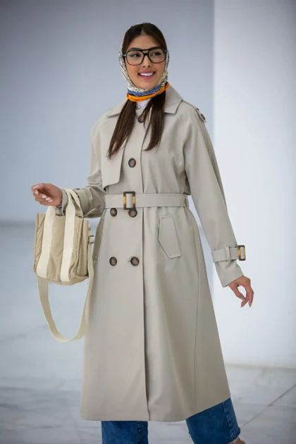 بارانی سانتانا بلند 6 دکمه