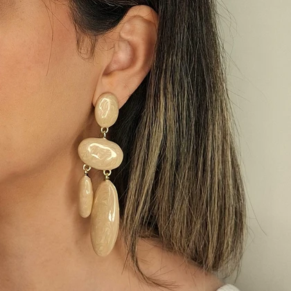 گوشواره آویز طرح انتزاعی رنگ نود کد 3777