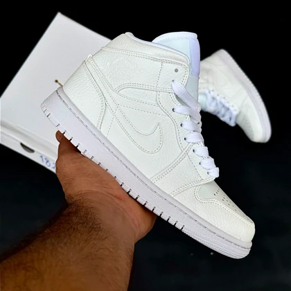 کتانی ویتنامی نایکی ایر جردن وان تریپل وایت ساق‌دار Nike Air Jordan 1 High Triple White