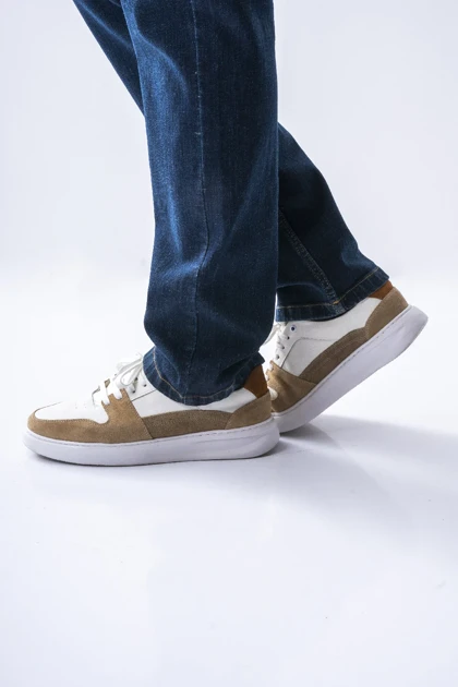 کفش چرم و اشبالت طبیعی دو رنگ مردانه