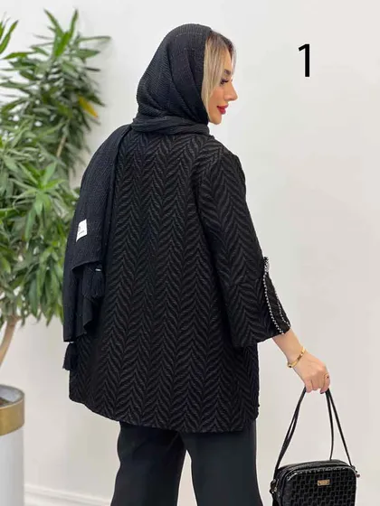 مانتو فکورا مروارید دوزی