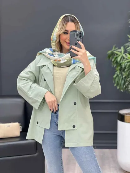 مانتو لینن شش دکمه