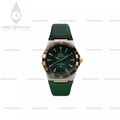 ساعت مچی امگا کانستلیشن بند سبز صفحه سبز Omega Constellation