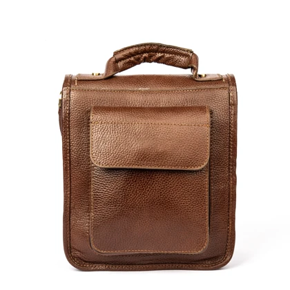 کیف چرمی مردانه دودسته مگنتی (فلوتر - قهوه ای)