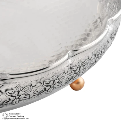 میوه خوری سه پایه مس دیبا رنگ کروم کد 1068