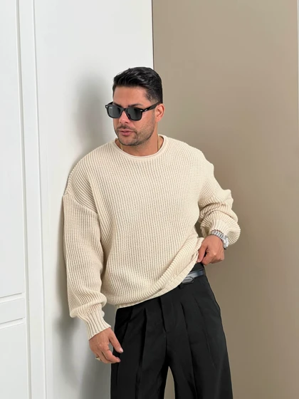 بافت باکسی یقه گرد