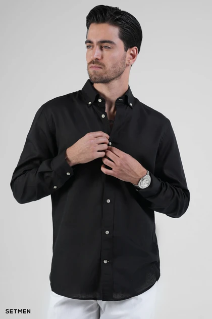 پیراهن مردانه آستین بلند لینن
