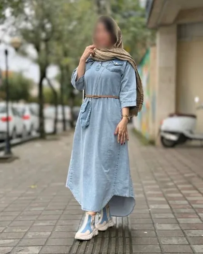 پیراهن جین دو جیب