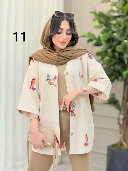 شومیز نچرال طرح دار