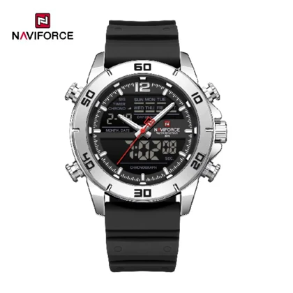 ساعت دیجیتال نیوی فورس مدل NF7120 مشکی بدنه سیلور مدل m-10395