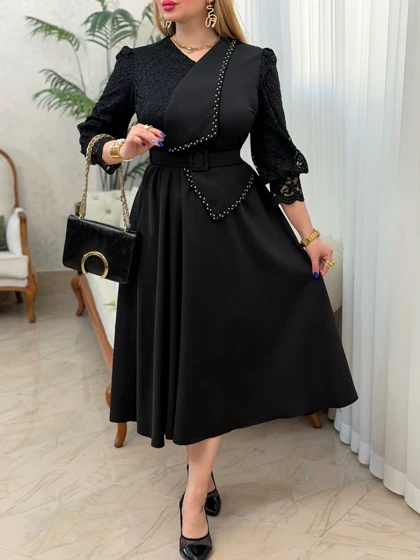 پیراهن مازراتی آستین دانتل 3776