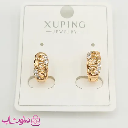 گوشواره حلقه‌ای کارتیه ژوپینگ نگین‌دار