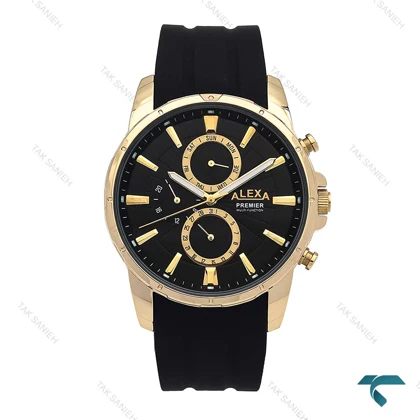 ساعت مچی الکسا A0102 پریمیر مردانه طلایی مشکی Alexa-6210-G