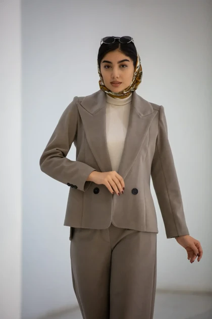 کت زنانه یقه بلیزر بغل چاک