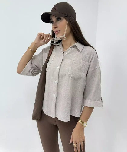 شومیز راه راه زنانه کد SV039 برند ردا