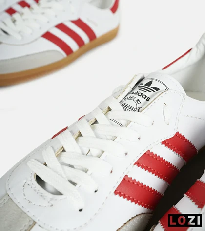 کفش کتانی مردانه و زنانه سفید قرمز ADIDAS Samba مدل 4233