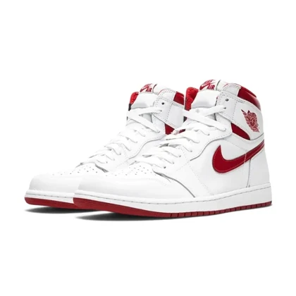 کتانی ویتنامی ایر جردن وان ساق‌دار سفید قرمزNike Air Jordan 1 Retro High Metallic Red