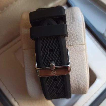 ساعت مردانه طرح پتک فیلیپ بند رابر مشکی صفحه سفید