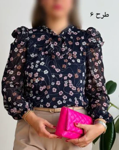 شومیز حریر آستین پفی4