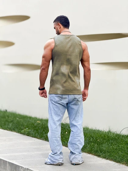 رکابی حلقه‌ای تنک تاپ سنگ شور سبز