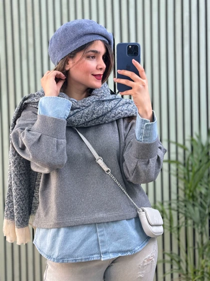 مانتو ترکیبی فوتر و جین