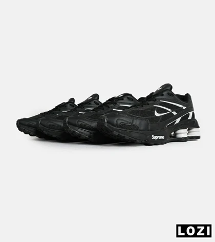 کفش کتانی مردانه مشکی سفید نایک NIKE x SUPREME shox ride 2