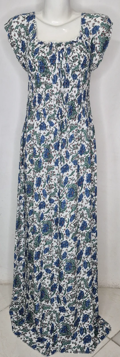 پیراهن زنانه بلند ساحلی وارداتی نخی